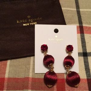 Kate spade maroon ball dangle earrings NWT